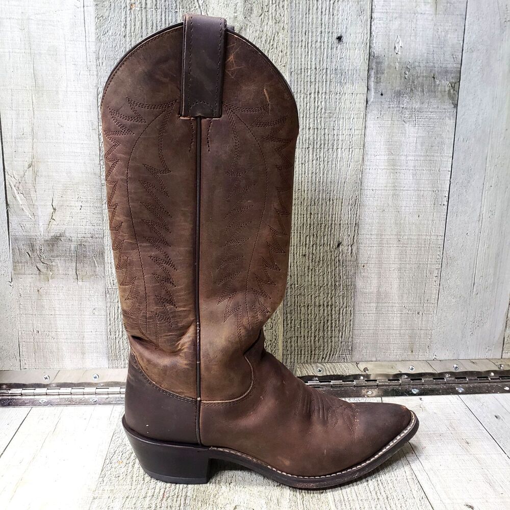 Justin L4935 Rugged Brown Toning Cowhide Leather Western Boots Women’s Size 5 B